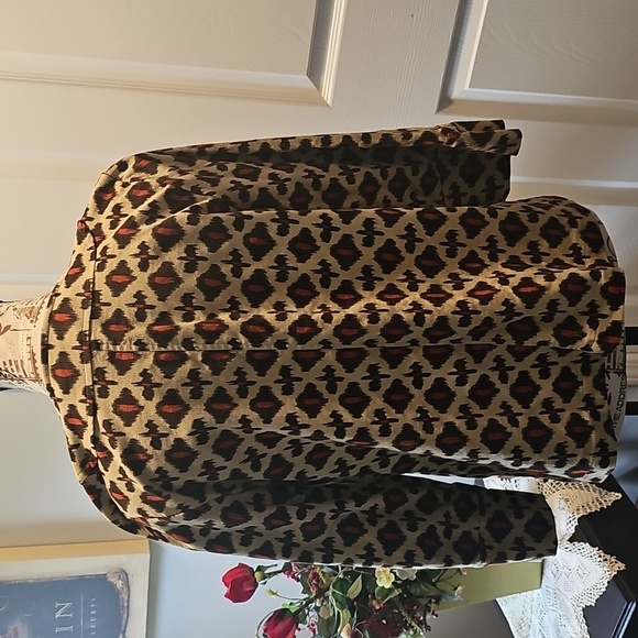 HBA Chic Women's Heart Pattern, Fall Colors Blazer, 3/4 Inch Sleeve, Size M/L - Picture 5 of 12